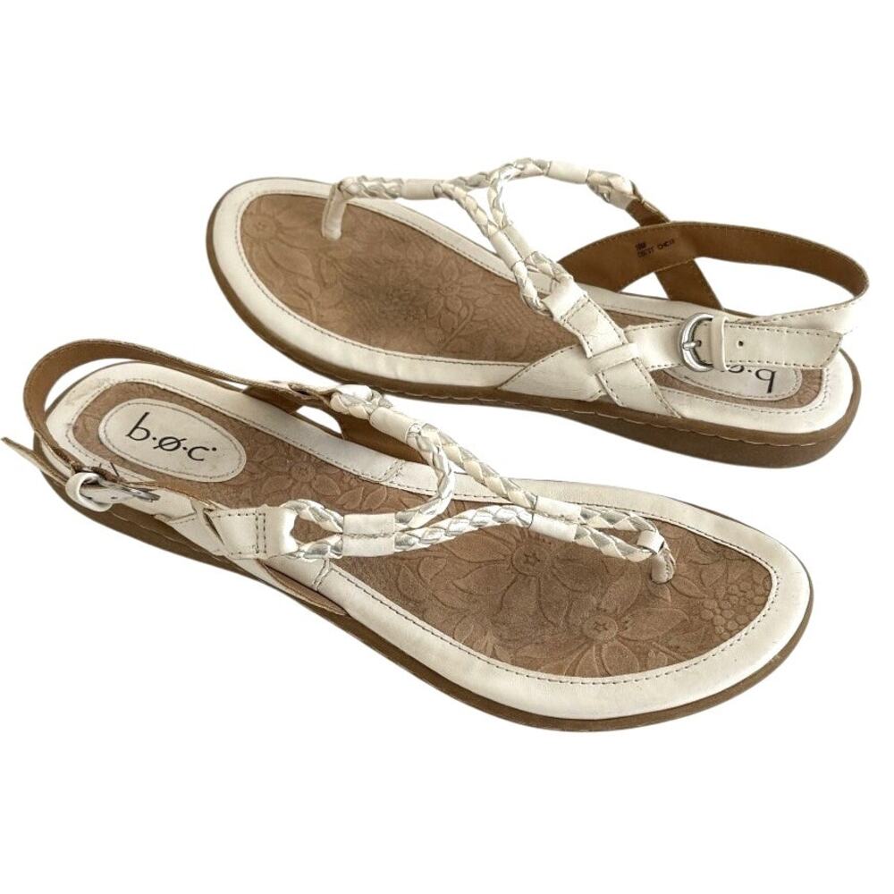 B.O.C. Born Concept Womens 10M Palti Braided T-Strap Thong Sandals Boho Coastal
